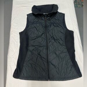 Columbia Fleece Quilted Zip Vest Womens Medium Black Outdoor